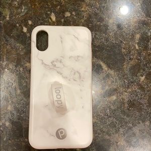 iPhone X white marble loopy case